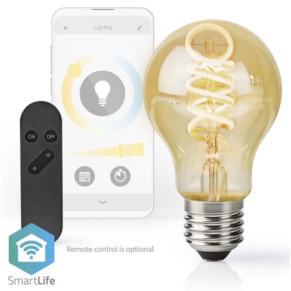 Nedis WIFILRT10A60 - LED Stmívatelná žárovka A60 E27/4,9W/230V Wi-Fi 1800-6500K