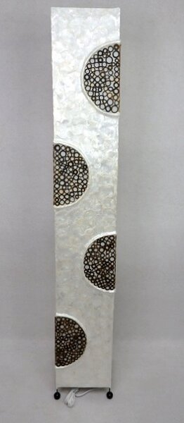 Stojací lampa MIRABELLA, bílá, pravá perleť, ruční práce, 150 cm