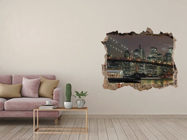 Fototapeta díra na zeď 3D New York noc nd-k-74924672