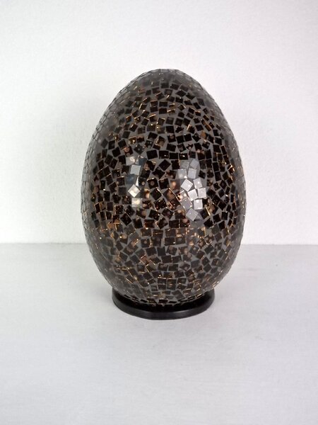 Stolní lampa EGG černá, 35 cm, ruční práce