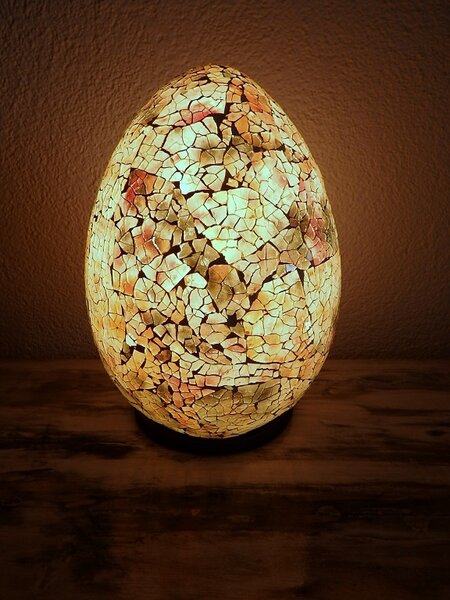Stolní lampa ART EGG, 25 cm,růžová , ruční práce