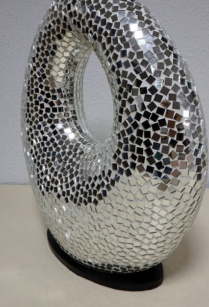 Stolní lampa ART OVAL, zrcadlová, ruční práce, 50 cm