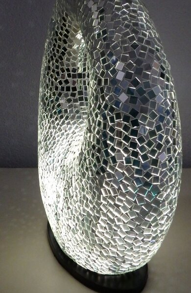 Stolní lampa ART OVAL, zrcadlová, ruční práce, 50 cm
