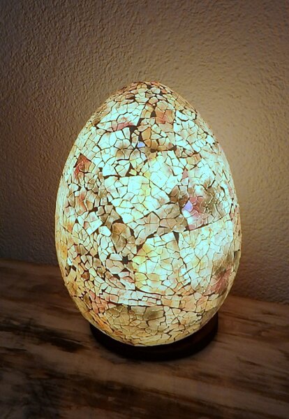 Stolní lampa ART EGG, 25 cm,růžová , ruční práce