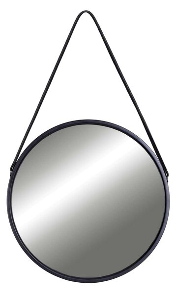 ViaDomo Via Domo - Zrcadlo v kovovém rámu Vapore, kulaté - černá - 60x100x4 cm