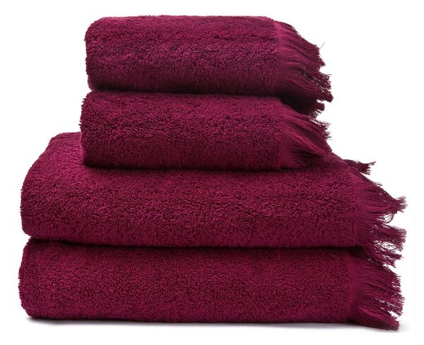 Sada 2 červených ručníků a 2 osušek ze 100% bavlny , 50 x 90 + 70 x 140 cm