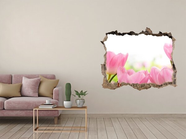 Samolepící díra nálepka Růžové tulipány nd-k-76412458