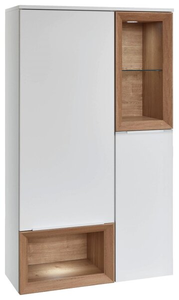 VYSOKÁ KOMODA, bílá, barvy dubu, 75/131,2/35 cm Celina Home - Vysoké komody