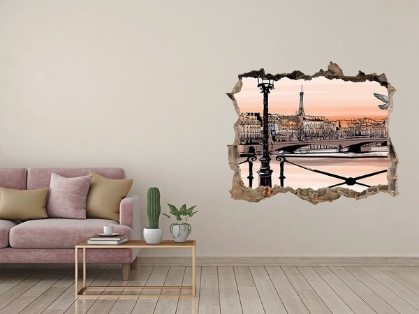 Fototapeta díra na zeď 3D Soumrak v Paříži nd-k-77436218