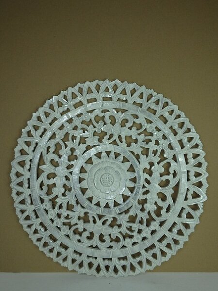 Závěsná dekorace Mandala bílá/stříbrná, 60 cm
