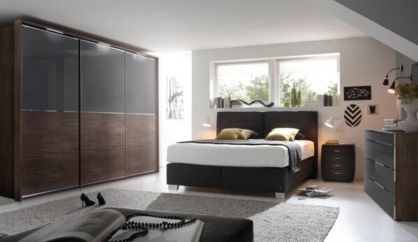 POSTEL BOXSPRING, 180/200 cm, černá Dieter Knoll - Postele boxspring