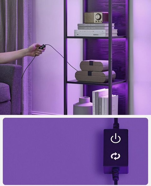 SONGMICS Regál s LED osvětlením Vasagle Fjord 40 cm černý