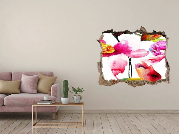 Díra 3D fototapeta nálepka Divoké květiny nd-k-78023147