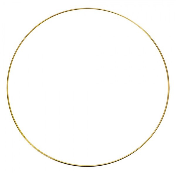 Zlatý kovový dekorační kruh – 40 cm