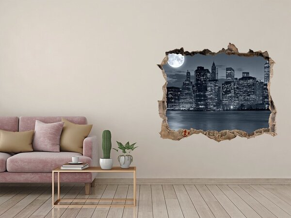 Fototapeta díra na zeď 3D New York noc nd-k-78010897