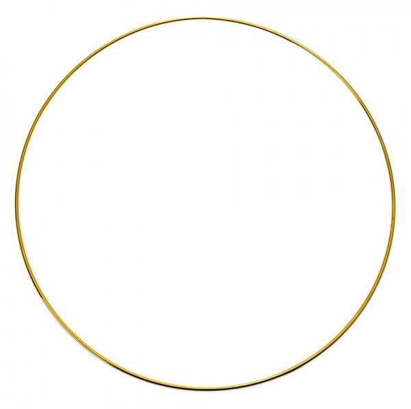 Zlatý kovový dekorační kruh – 30 cm