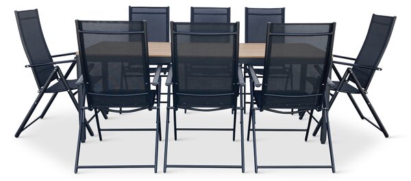 Zahradní jídelní set Milano + 8x kovová židle Pia