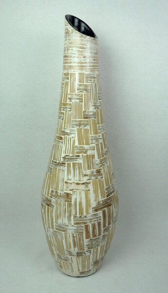 Váza EXOTIC hnědá natural, keramika, ruční práce,80 cm