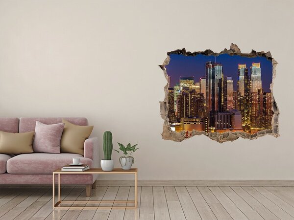 Fototapeta díra na zeď 3D Manhattan noc nd-k-79599007