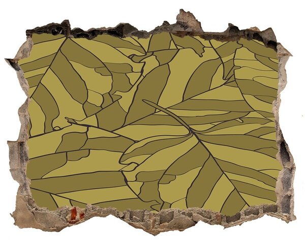 3D díra na zeď Nálepka listí nd-k-79839110