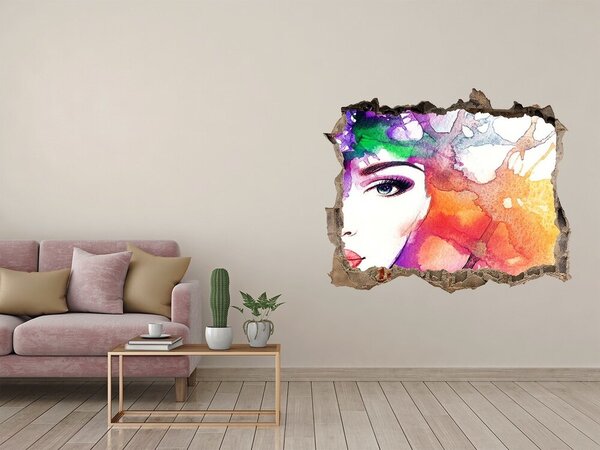 Díra 3D fototapeta na stěnu Portrét ženy nd-k-79543637