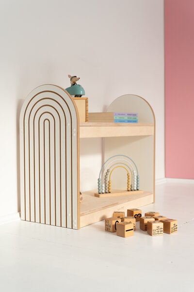 Vingo Dětský montessori regál duha, 62 x 72 cm