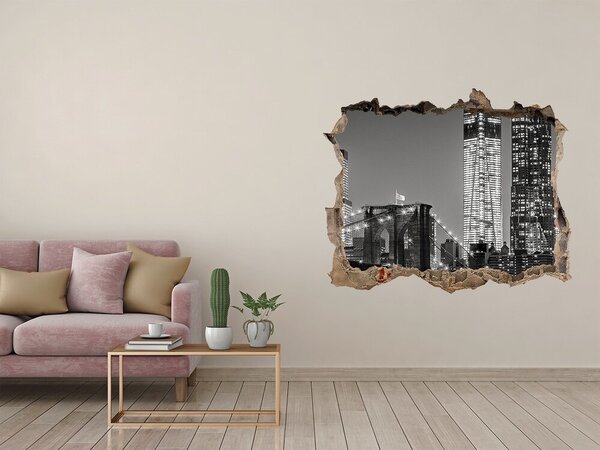 Fototapeta díra na zeď 3D Manhattan noc nd-k-80201482