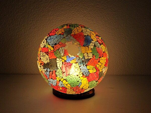 Stolní lampa barevná DONAT, ruční práce, mozaika