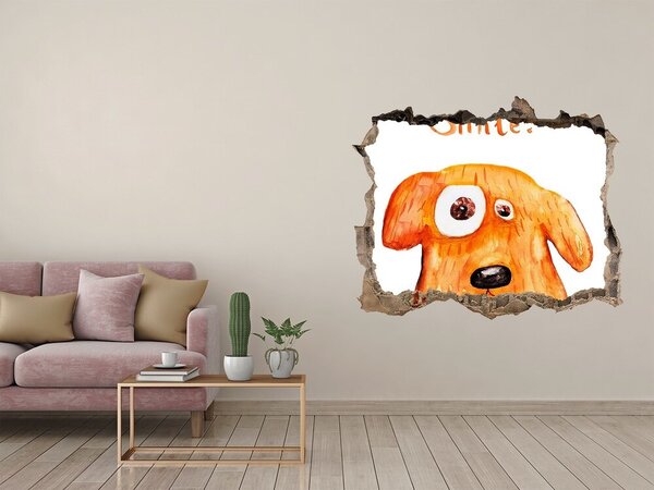 Díra 3D fototapeta na stěnu nálepka Pes nd-k-80847931