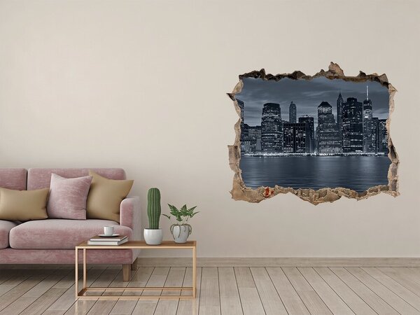 Fototapeta díra na zeď 3D New York noc nd-k-81226490