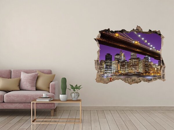 Fototapeta díra na zeď 3D Manhattan noc nd-k-81069964