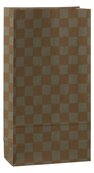 Papírový sáček Checker Mint/Ocher 30,5 cm – set 5 ks