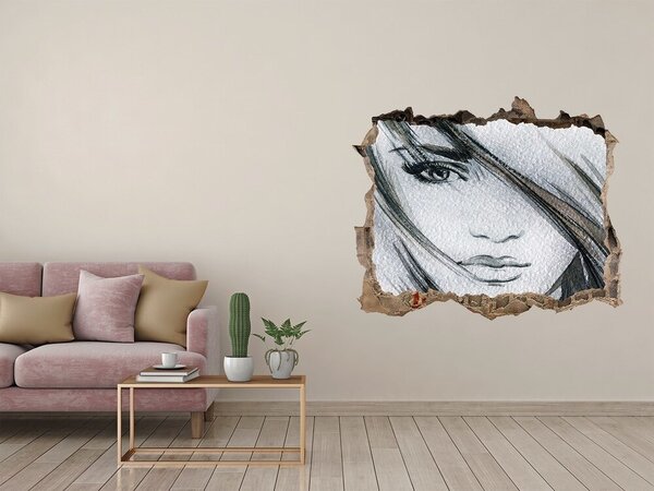 Díra 3D fototapeta nálepka Portrét ženy nd-k-81700104