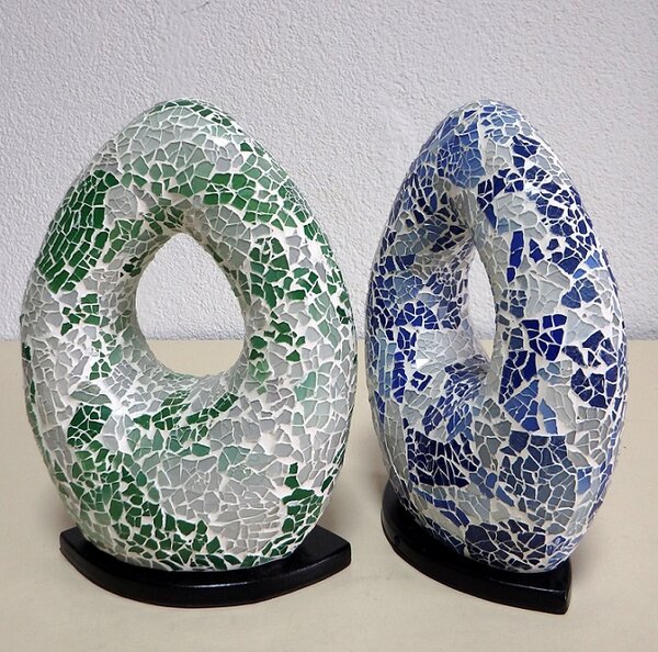 Stolná lampa ART OVAL, 27 cm, ručná práca