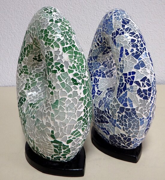 Stolná lampa ART OVAL, 27 cm, ručná práca
