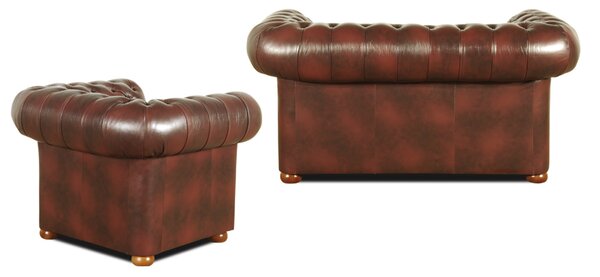 FALCO Křeslo Chesterfield Classic bordo kůže