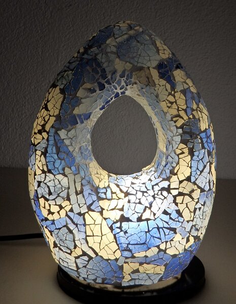 Stolná lampa ART OVAL, 27 cm, ručná práca