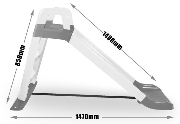 Doloni Skluzavka s madlem 140 cm Bílo-šedá
