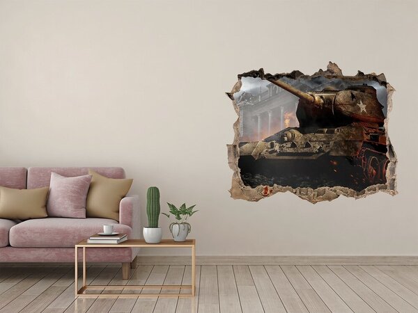 Fototapeta díra na zeď Tank nd-k-82053342