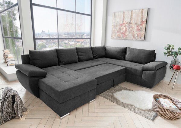 SEDACÍ SOUPRAVA, textil, antracitová P & B - Sedací soupravy, Online Only