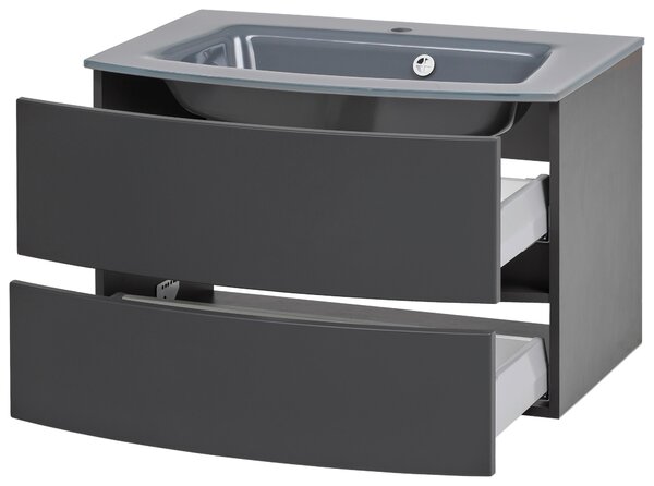 SKŘÍŇKA S UMYVADLEM, šedá, barvy grafitu, 80 cm Held - Koupelnové série, Online Only