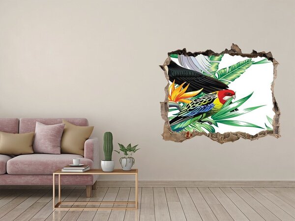 Díra 3D fototapeta nástěnná Tropy ptáci nd-k-82973697
