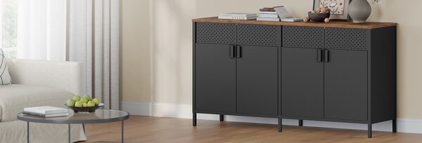 SONGMICS Komoda Vasagle Teduo 141 cm černá/hnědá