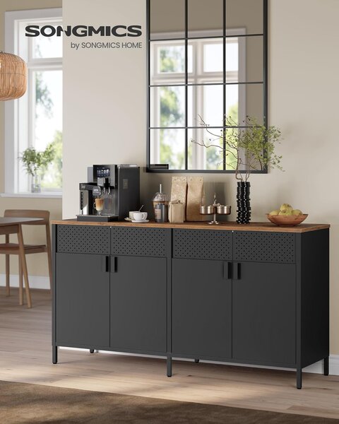 SONGMICS Komoda Vasagle Teduo 141 cm černá/hnědá