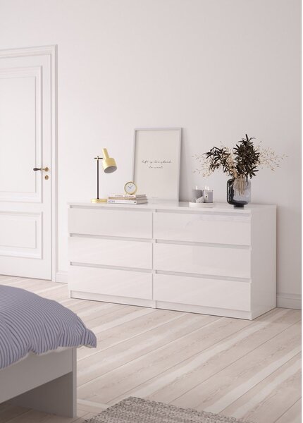 Bílá komoda 154x76x50 cm Naia – Tvilum