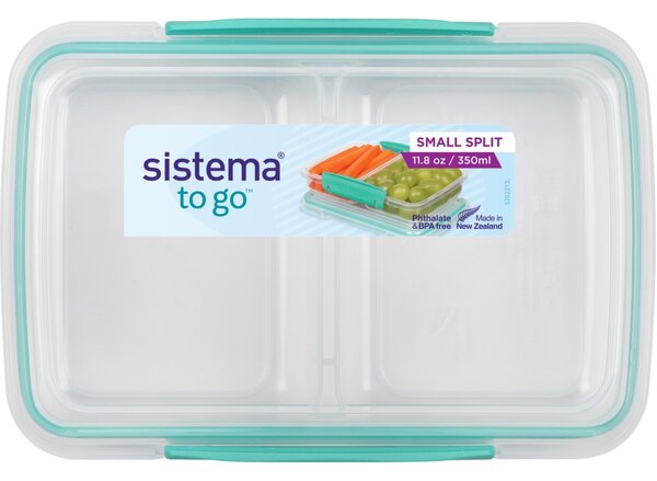 Sistema Dělený svačinový box To Go Small Split se 2 oddíly 350 ml, mátová