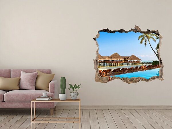 Nálepka fototapeta 3D Bazén na Maledivách nd-k-84412154