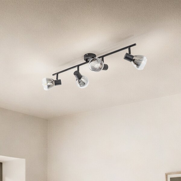 Stropní Lampa Lindby, Pendura, stmívatelné, Šedá, Jídelna, Sklo, Moderní