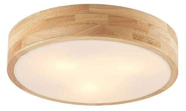 Stropní Lampa Lindby, Tanju, stmívatelné, Dřevo, Obývací pokoj, Dřevo, Venkovský / rustikální