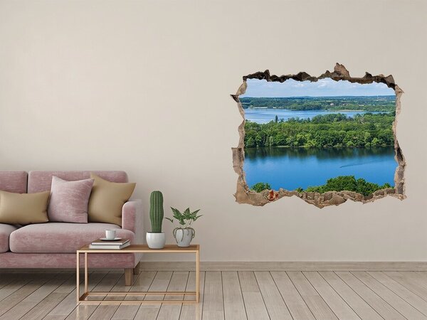 Nálepka fototapeta 3D výhled Les nad jezerem nd-k-85250885